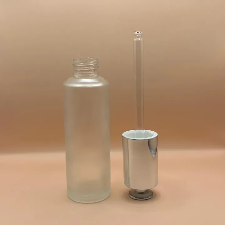 Glass Bottle 50ML Glass Cylindrical Frosted Bottle for cosmetic packaging