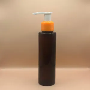 100ml pet sleek bottle amber for shampoo bottle packaging