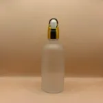 100ML Glass Bottle Round Frosted with 18MM Basket Dropper for skincare packaging