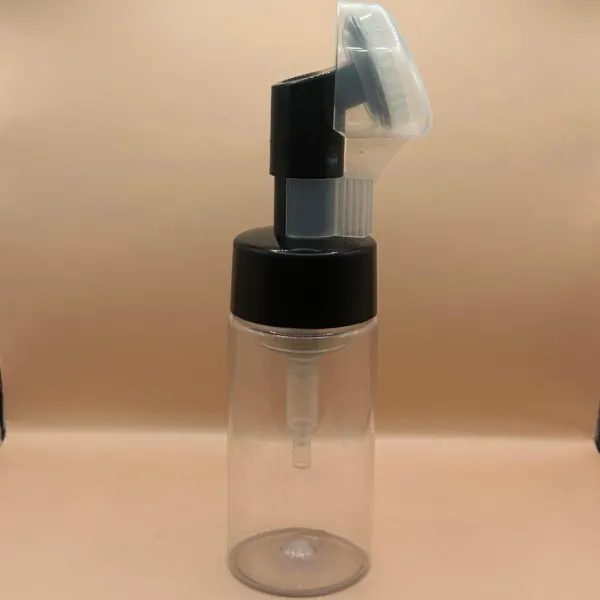 100ML Pet Foam Bottle Clear With 42/410 Silicon Brush Black