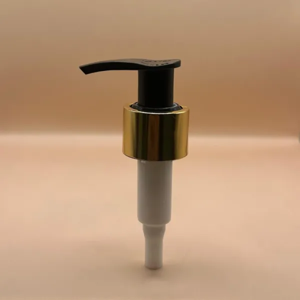 24/410 L1 Dispenser Pump Black with Golden | Premium Cosmetic Packaging