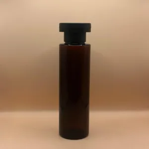 100ML PET Sleek Bottle Amber with Mushroom Cap | Premium Cosmetic Packaging