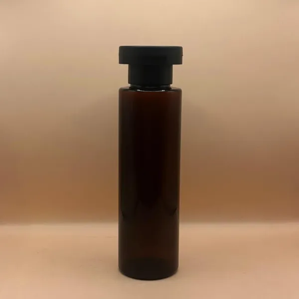 100ML PET Sleek Bottle Amber with Mushroom Cap | Premium Cosmetic Packaging