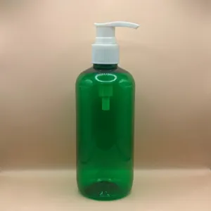 300ML PET Boston Bottle TR Green for shampoo packaging