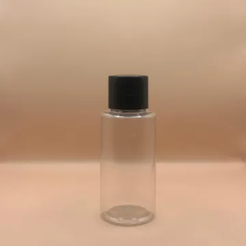 60ML PET PLU Clear Bottle with 24/410 Flip-Top Cap Black - Premium Packaging for Personal Care Products