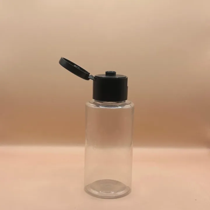 60ML PET PLU Clear Bottle with 24/410 Flip-Top Cap Black - Premium Packaging for Personal Care Products