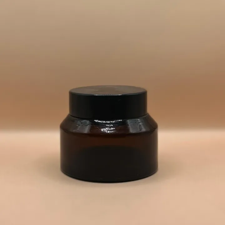 Glass Jar 50GM Slant Shoulder Jar Amber | Premium Cosmetic Packaging