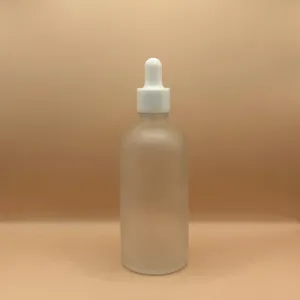 100ML Glass Bottle Round Frosted with 18MM Dropper White | Ideal for Serums & Essential Oils