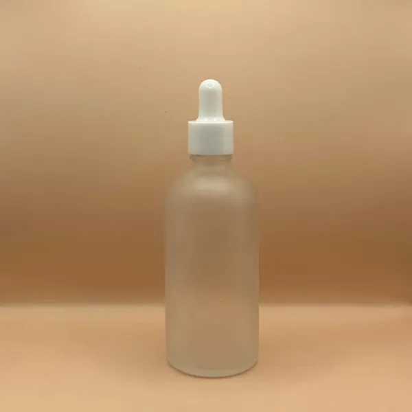 100ML Glass Bottle Round Frosted with 18MM Dropper White | Ideal for Serums & Essential Oils