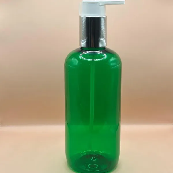 300ML PET Boston Bottle TR Green for skincare packaging