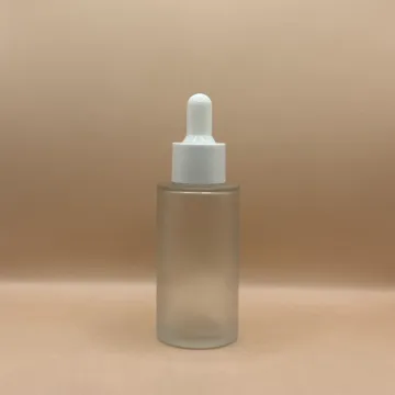50ML Glass Flat Shoulder Bottle Frosted with 20MM Dropper - Ideal for Serums & Essential Oils