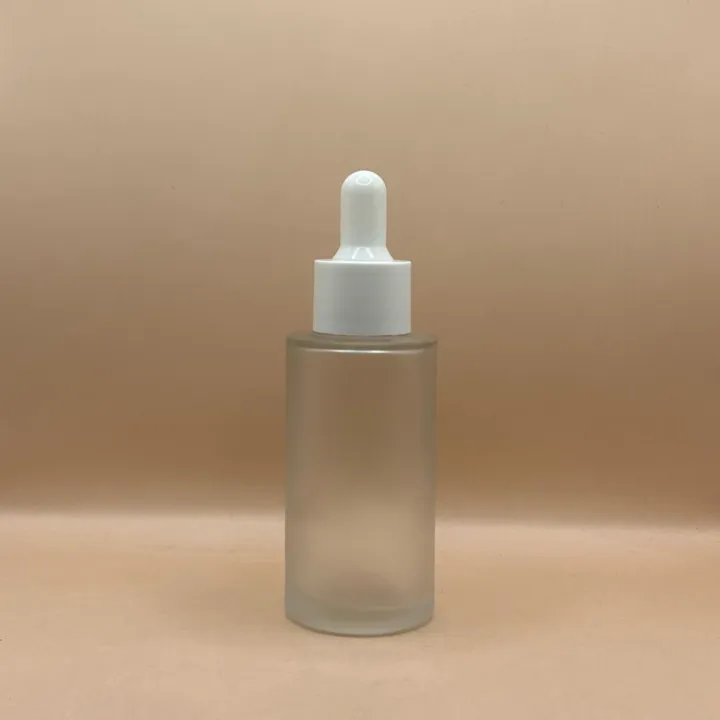 50ML Glass Flat Shoulder Bottle Frosted with 20MM Dropper - Ideal for Serums & Essential Oils
