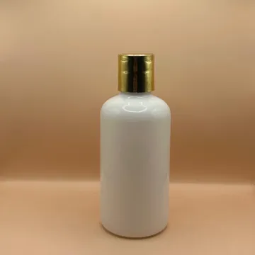 200ML PET Boston Bottle with 24/410 Dis-Top Cap Golden Coating | Premium Cosmetic Packaging