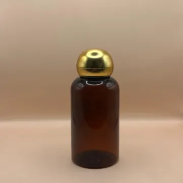 100ML PET Boston Bottle with 24/410 Dom Cap Matte Golden | Premium Packaging