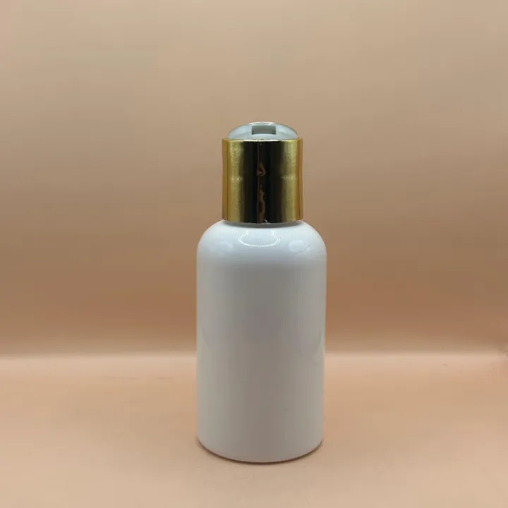 100ML PET Boston Bottle with 24/410 Disc-Top Cap Golden Coating | Perfect for Skincare & Personal Care