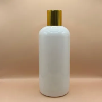 300ML PET Boston Bottle with 24/410 Screw Cap Golden - Perfect for Cosmetic & Personal Care Packaging