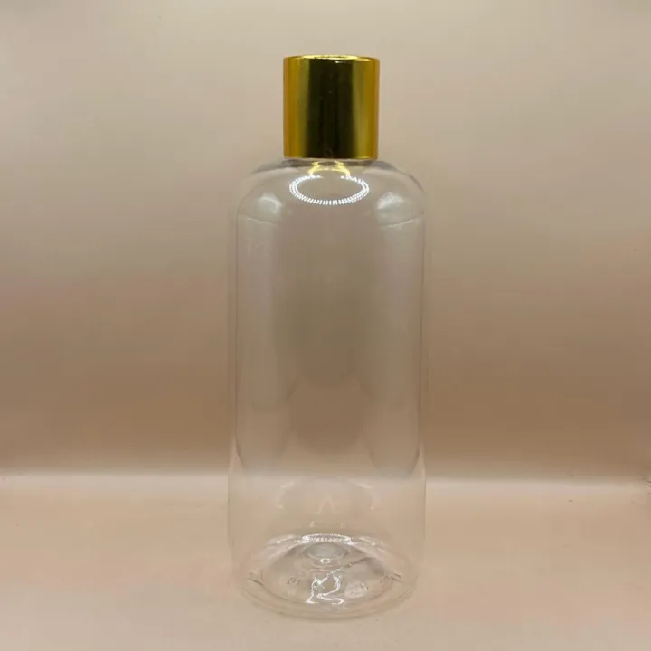 300ML PET Boston Bottle with 24/410 Screw Cap Golden - Perfect for Cosmetic & Personal Care Packaging