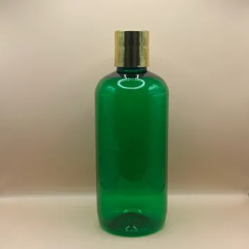 300ML PET Boston Bottle With 24/410 Disc-Top Cap Golden Coating | Premium Cosmetic Packaging