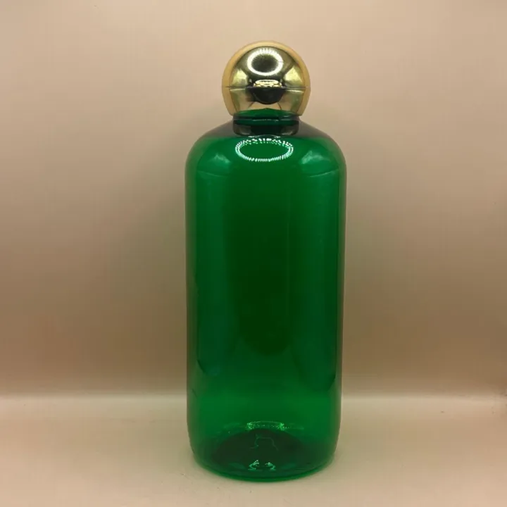 300ML PET Boston Bottle with 24/410 Dom Flip-Top Cap Golden Coating | Premium Cosmetic Packaging
