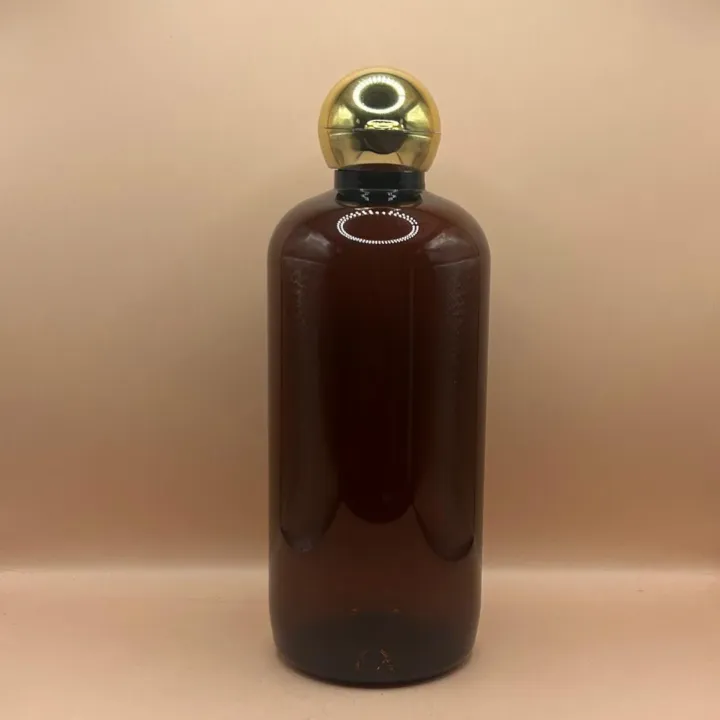 300ML PET Boston Bottle with 24/410 Dom Flip-Top Cap Golden Coating | Premium Cosmetic Packaging
