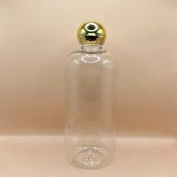 300ML PET Boston Bottle with 24/410 Dom Flip-Top Cap Golden Coating | Premium Cosmetic Packaging