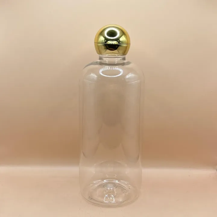 300ML PET Boston Bottle with 24/410 Dom Flip-Top Cap Golden Coating | Premium Cosmetic Packaging