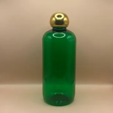 300ML PET Boston Bottle with 24/410 Dom Cap Matt Golden - Premium Cosmetic Packaging