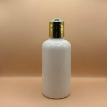 200ML PET Boston Bottle with 24/410 Dis-Top Cap Golden Coating | Premium Cosmetic Packaging