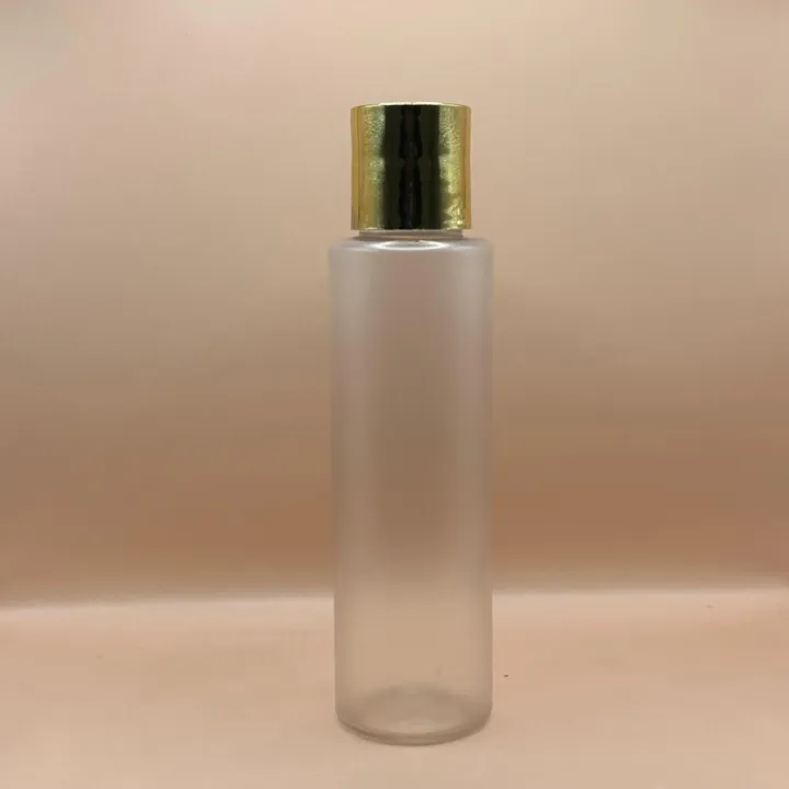 100ML PET Sleek Bottle with 24/410 Dis-Top Cap Golden Coating – Ideal for Cosmetics & Personal Care