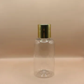 100ML PET Boston Bottle with 24/410 Disc-Top Cap Golden Coating | Perfect for Skincare & Personal Care