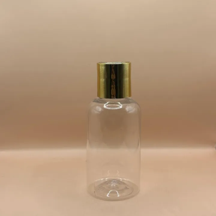 100ML PET Boston Bottle with 24/410 Disc-Top Cap Golden Coating | Perfect for Skincare & Personal Care