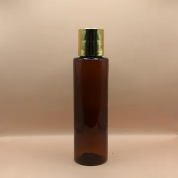 100ML PET Sleek Bottle with 24/410 Dis-Top Cap Golden Coating – Ideal for Cosmetics & Personal Care
