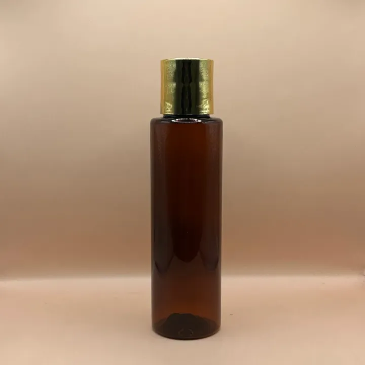 100ML PET Sleek Bottle with 24/410 Dis-Top Cap Golden Coating – Ideal for Cosmetics & Personal Care