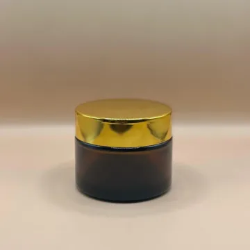 50GM Glass Round Amber Jar - Premium Packaging for Skincare & Cosmetics
