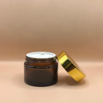 50GM Glass Round Amber Jar - Premium Packaging for Skincare & Cosmetics