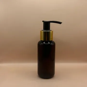 50/60ML Pet PLU Bottle Amber With 24/410 L1 Dispenser Black With Golden