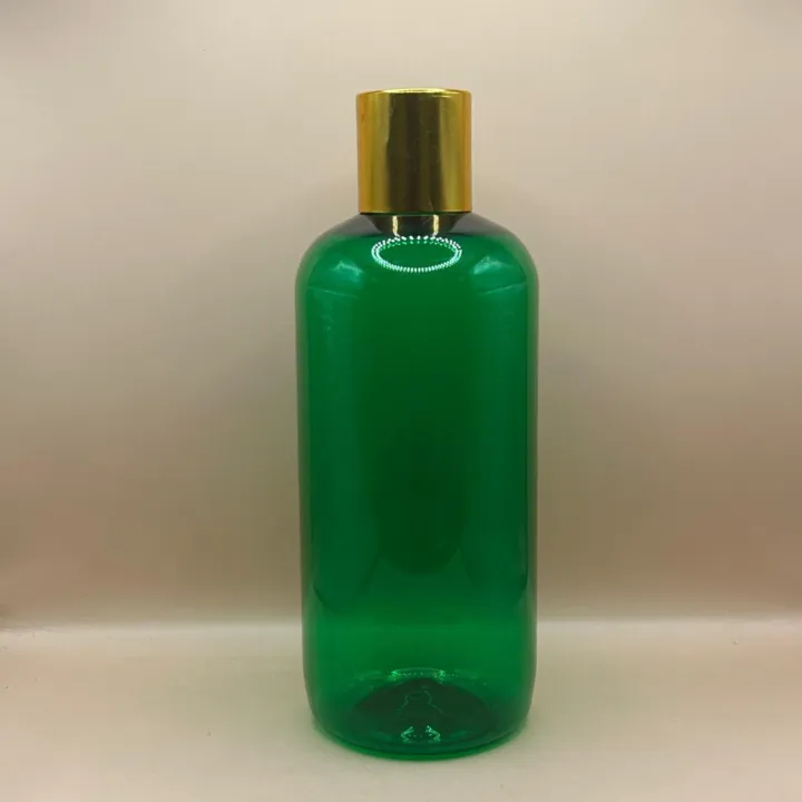 300ML PET Boston Bottle with 24/410 Screw Cap Golden - Perfect for Cosmetic & Personal Care Packaging