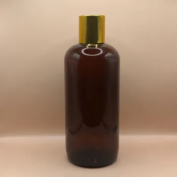 300ML PET Boston Bottle with 24/410 Screw Cap Golden - Perfect for Cosmetic & Personal Care Packaging
