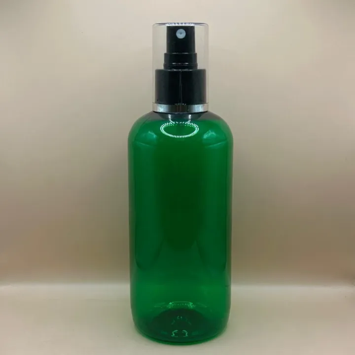300ML PET Boston Bottle With 24/410 AS Mist Pump With Silver Lining Overcap – Premium Packaging Solution
