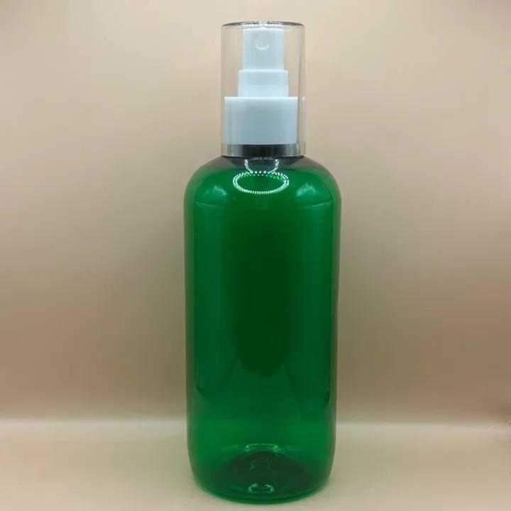 300ML PET Boston Bottle With 24/410 AS Mist Pump With Silver Lining Overcap – Premium Packaging Solution