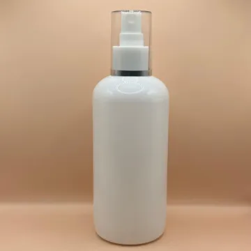 300ML PET Boston Bottle With 24/410 AS Mist Pump With Silver Lining Overcap – Premium Packaging Solution