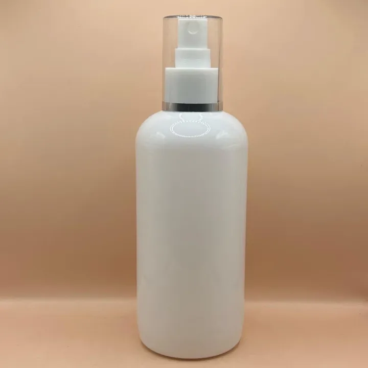 300ML PET Boston Bottle With 24/410 AS Mist Pump With Silver Lining Overcap – Premium Packaging Solution