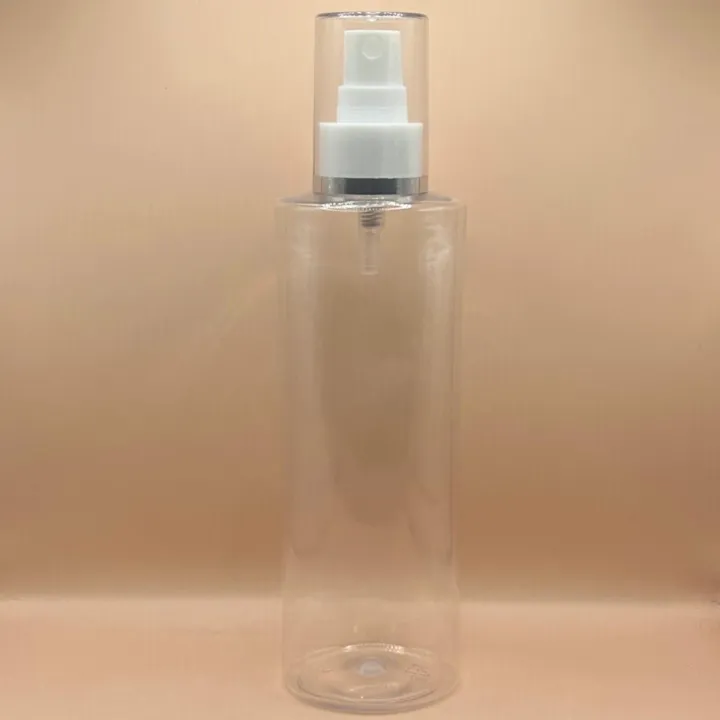 250ML PET IMP Bottle Oval with 24/410 AS Mist Pump & Silver Lining Over Cap | Premium Spray Bottle