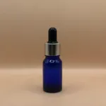 10ML Glass Bottle Blue with 18MM Dropper with Metalized Ring | Essential Oil Serum Tincture Bottle