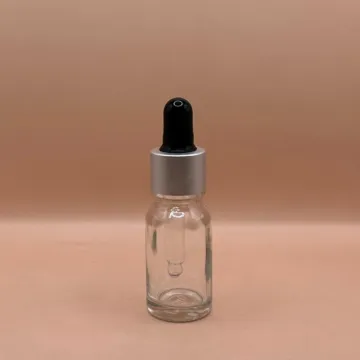 10ML Glass Bottle with 18MM Dropper with Metalized Ring | Essential Oil Serum Tincture Bottle