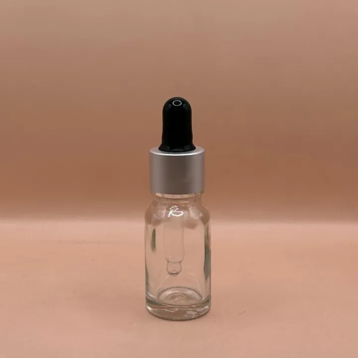 10ML Glass Bottle with 18MM Dropper with Metalized Ring | Essential Oil Serum Tincture Bottle