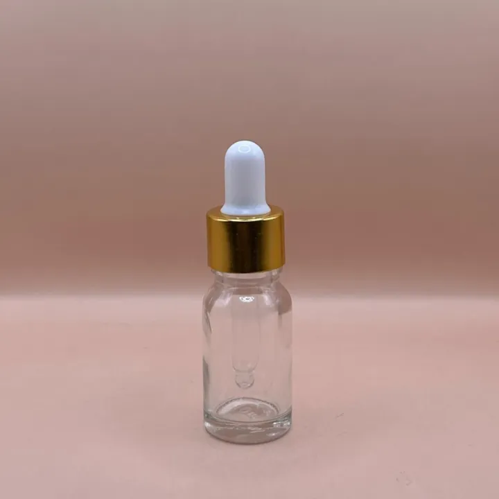 10ML Glass Bottle with 18MM Dropper with Metalized Ring | Essential Oil Serum Tincture Bottle