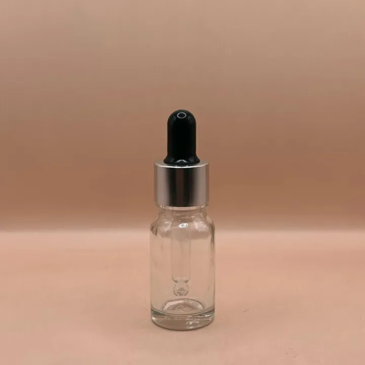 10ML Glass Bottle with 18MM Dropper with Metalized Ring | Essential Oil Serum Tincture Bottle