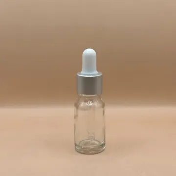 10ML Glass Bottle with 18MM Dropper with Metalized Ring | Essential Oil Serum Tincture Bottle