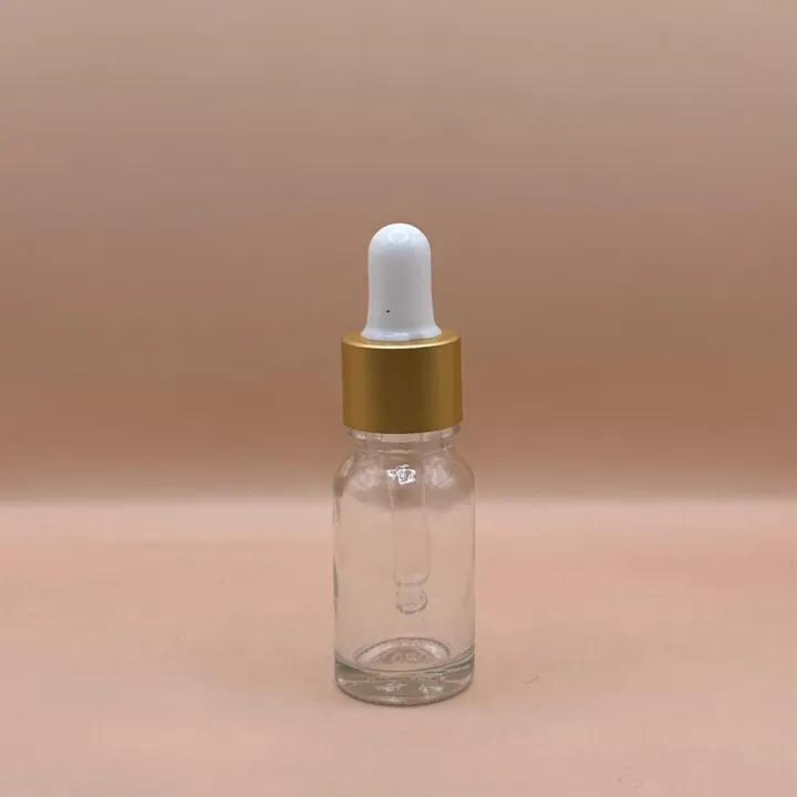 10ML Glass Bottle with 18MM Dropper with Metalized Ring | Essential Oil Serum Tincture Bottle